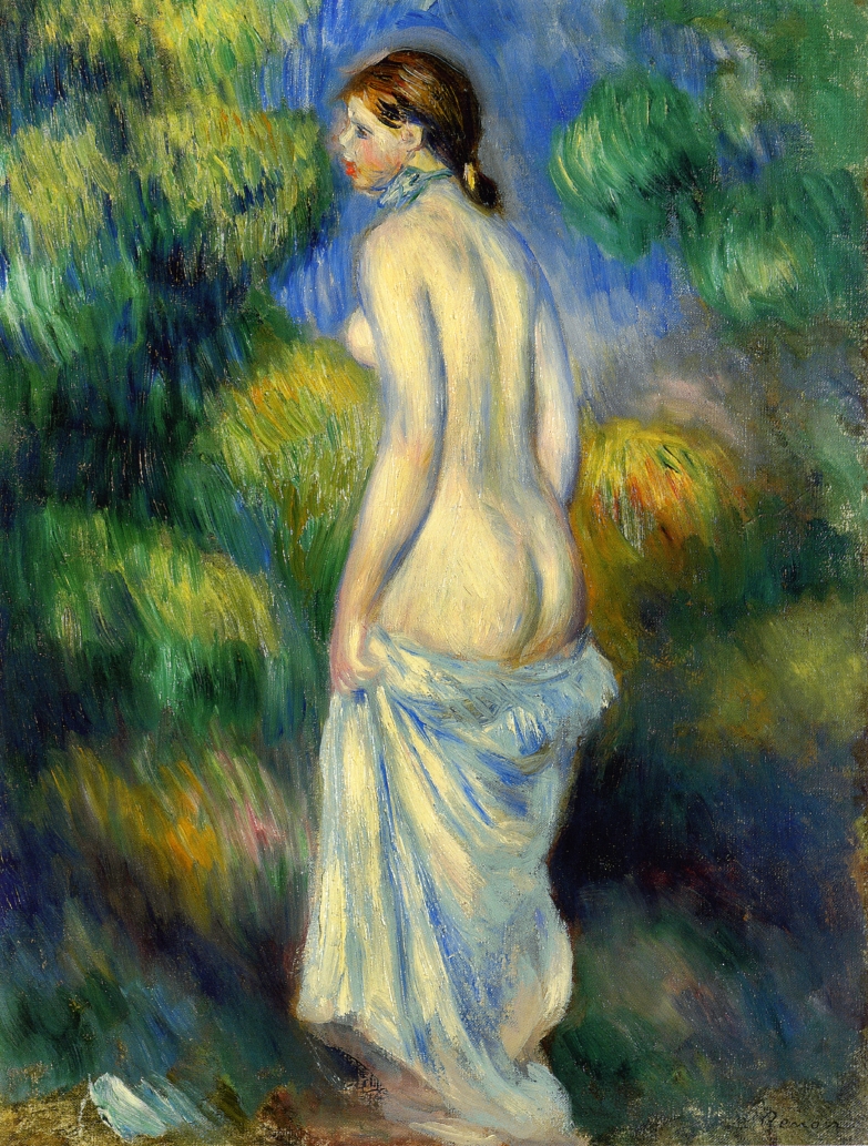 Standing Nude - Pierre-Auguste Renoir painting on canvas